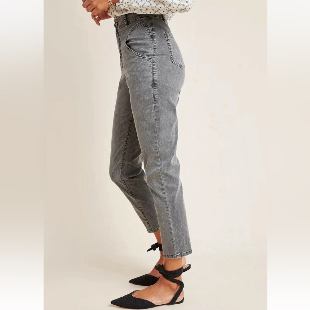 NWT Amadi Anthropologie High Rise Straight Leg Utility Carbon Jean Size S Lindy